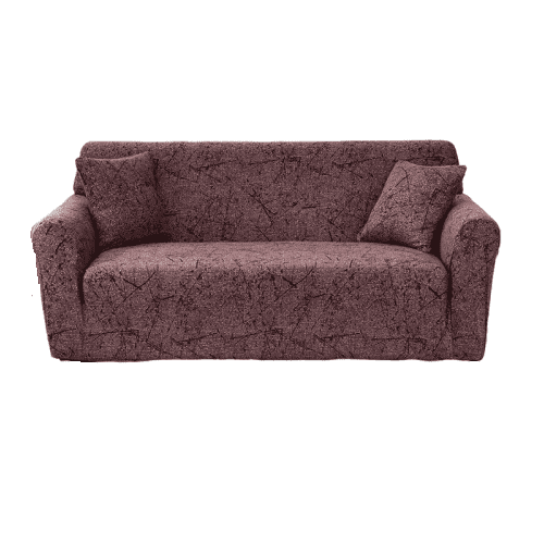 Housse Canapé d'angle Universelle Marron - Motifs Géométrique & Moderne