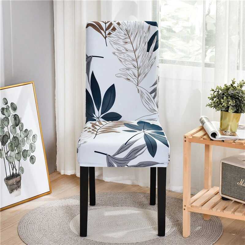 Housse de Chaise à Motifs Feuilles Tropical - Universelle, Moderne & Lavable