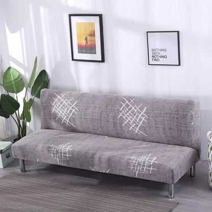 Housse de Clic Clac Moderne et Elégante - Tissu Extensible Gris à Motifs Blancs