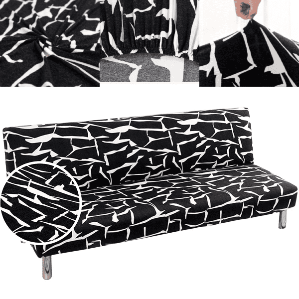 Housse de Clic Clac Noire à Motif Géométrique Blanc - Design Moderne & Extensible