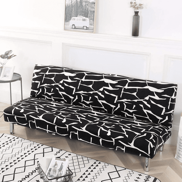 Housse de Clic Clac Noire à Motif Géométrique Blanc - Design Moderne & Extensible