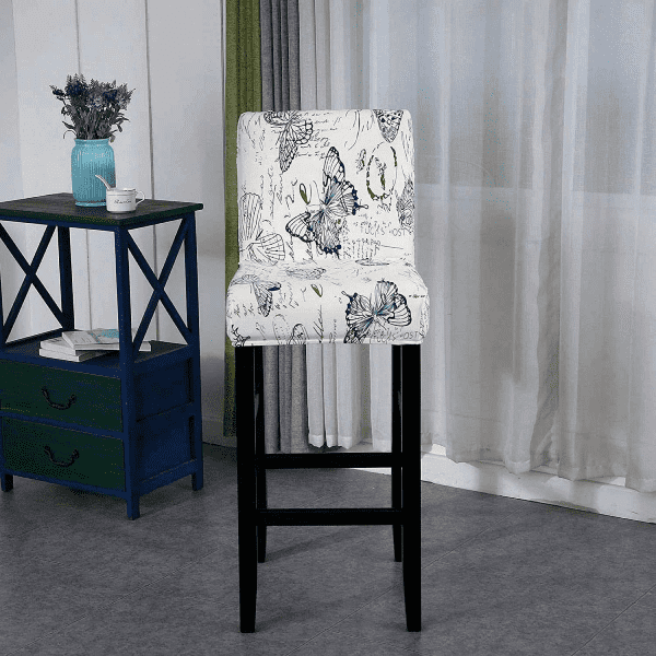 Housse de tabouret de bar avec motif papillon - Design élégant et moderne