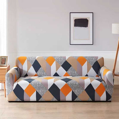 Housse de Canapé Extensible à Motif Géométrique - Protection & Style Moderne