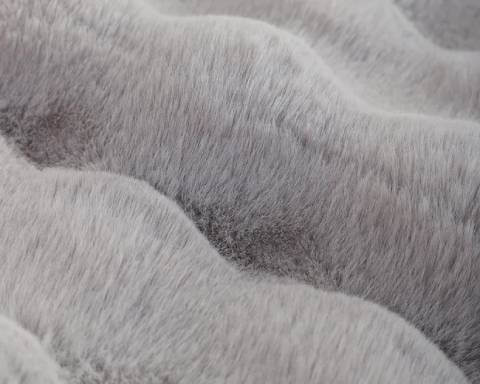 Housse de Canapé Ultra Douce en Fausse Fourrure - Gris