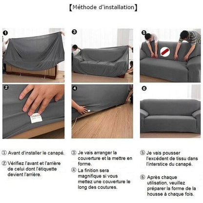 Housse de Canapé d'Angle  - Vert Menthe - Protection Optimale