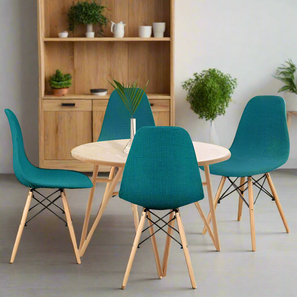 Housse de chaise scandinave bleu canard - Housse chaise scandinave