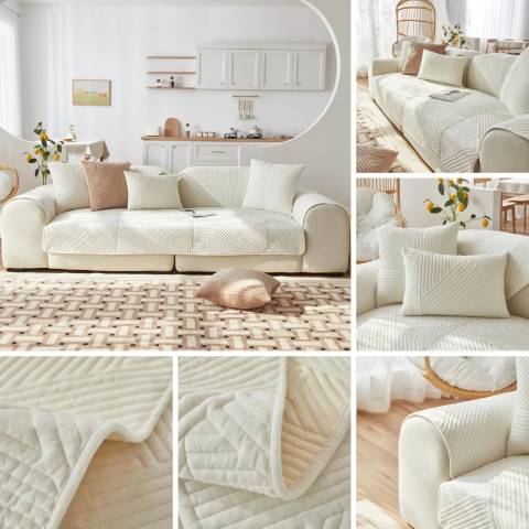 Housse de Fauteuil et Canapé Matelassée Blanche Neige – Élégance et Protection Haute Gamme