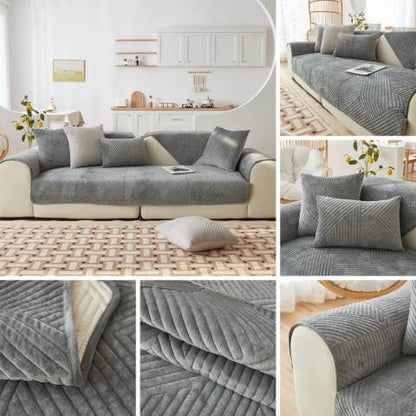 Housse de Fauteuil et Canapé Matelassée Gris Foncé – Confort et Protection Total