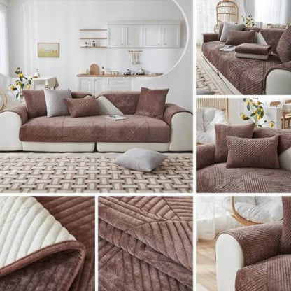 Housse de Fauteuil et Canapé Matelassée Marron – Élégance et Protection