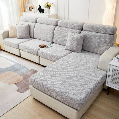 Housse de coussin d'assise pour canapé - Housse assise canapé motif jacquard