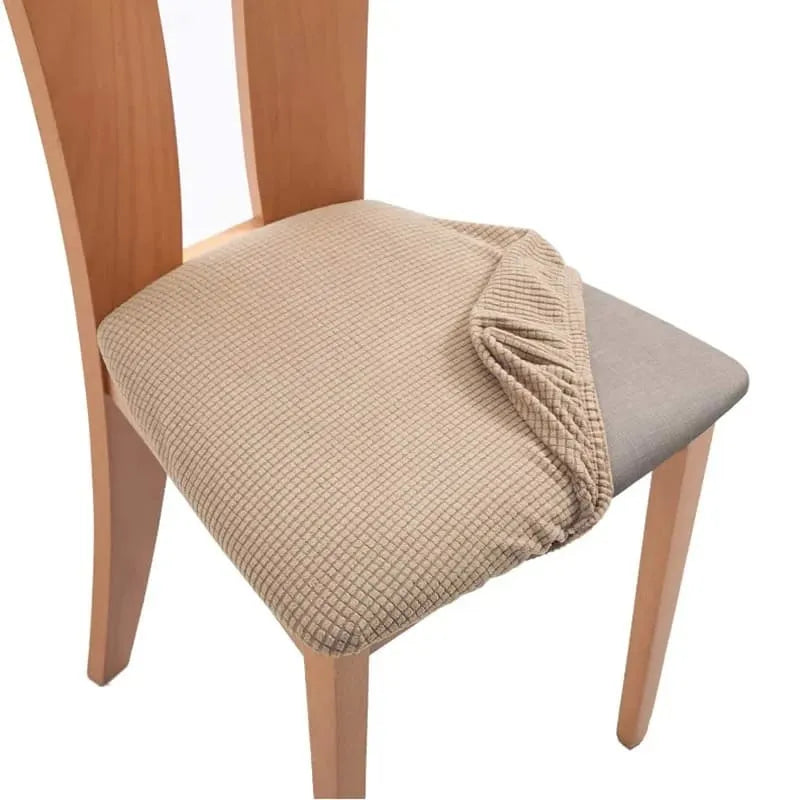 Housse d'assise de chaises en tissu jacquard camel