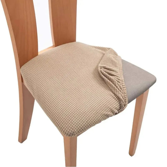 Housse d'assise de chaises en tissu jacquard camel