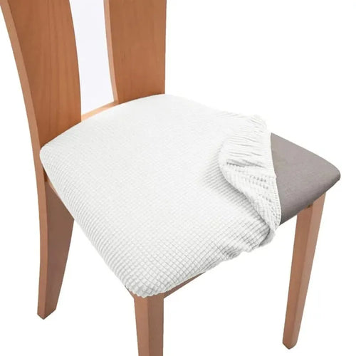 Housse d'assise de chaise en tissu jacquard blanc