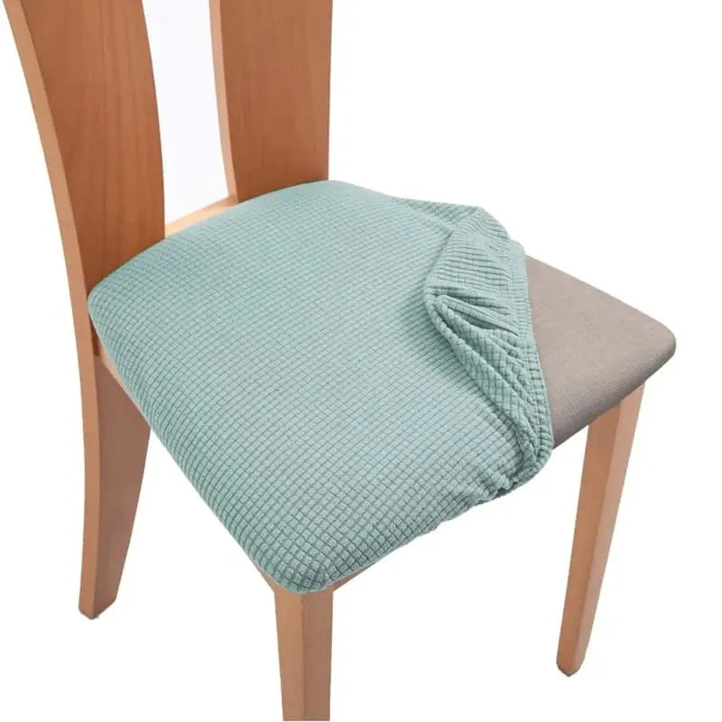 Housse d'assise de chaise en tissu jacquard bleu clair 3