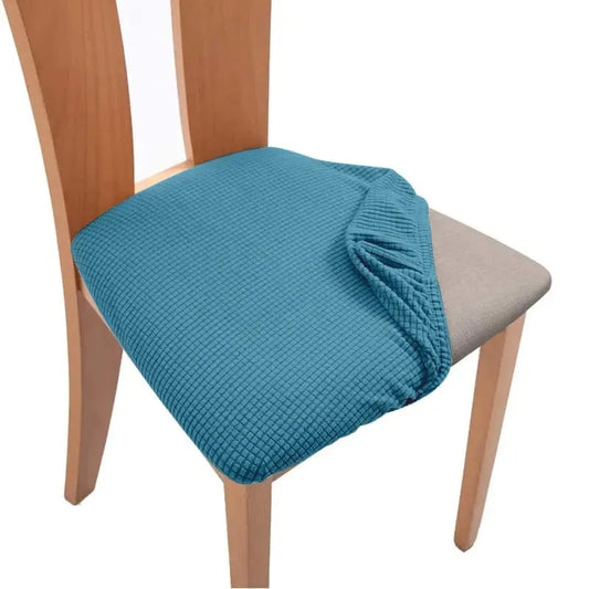 Housse d'assise de chaise en tissu jacquard bleu clair 1