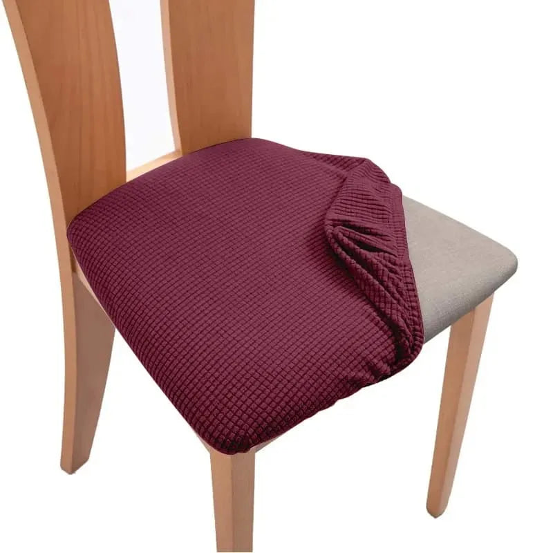 Housse d'assise de chaise en tissu jacquard bordeaux