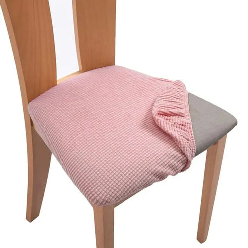 Housse d'assise de chaise en tissu jacquard rose