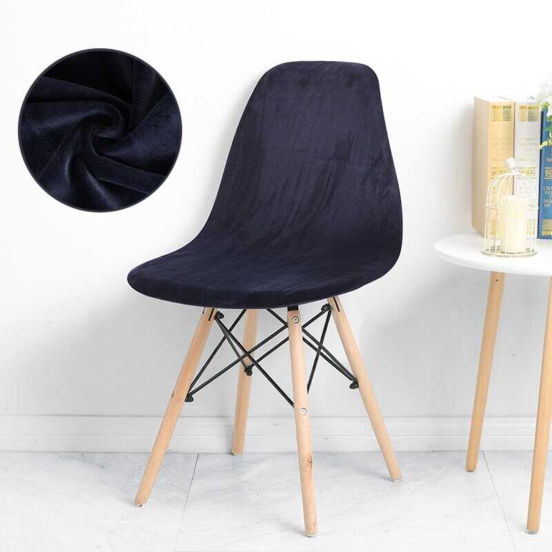 Housse de Chaise Scandinave Velours Bleu Marine - Élégance & Confort Intemporel