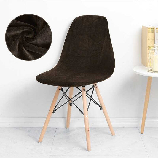Housse de Chaise Scandinave Velours - Marron - Protection Optimale