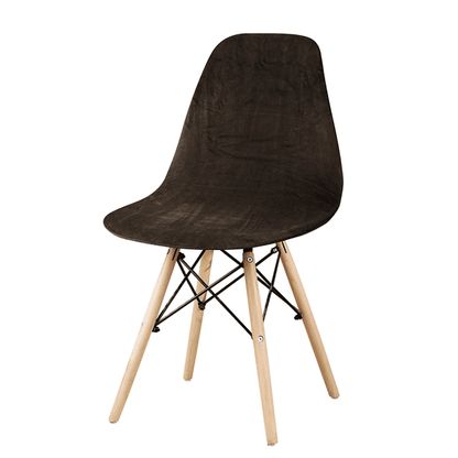 Housse de Chaise Scandinave Velours - Marron - Protection Optimale