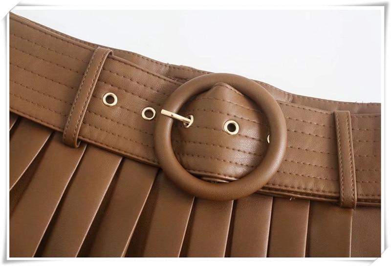 Jupe à volants en cuir