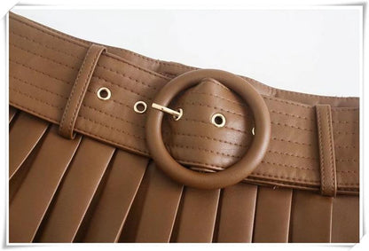 Jupe à volants en cuir