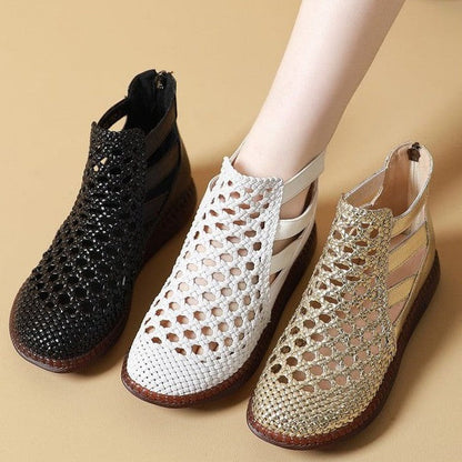 Cléopâtre Bottes sandales - Confortable et élégant (Cuir véritable)