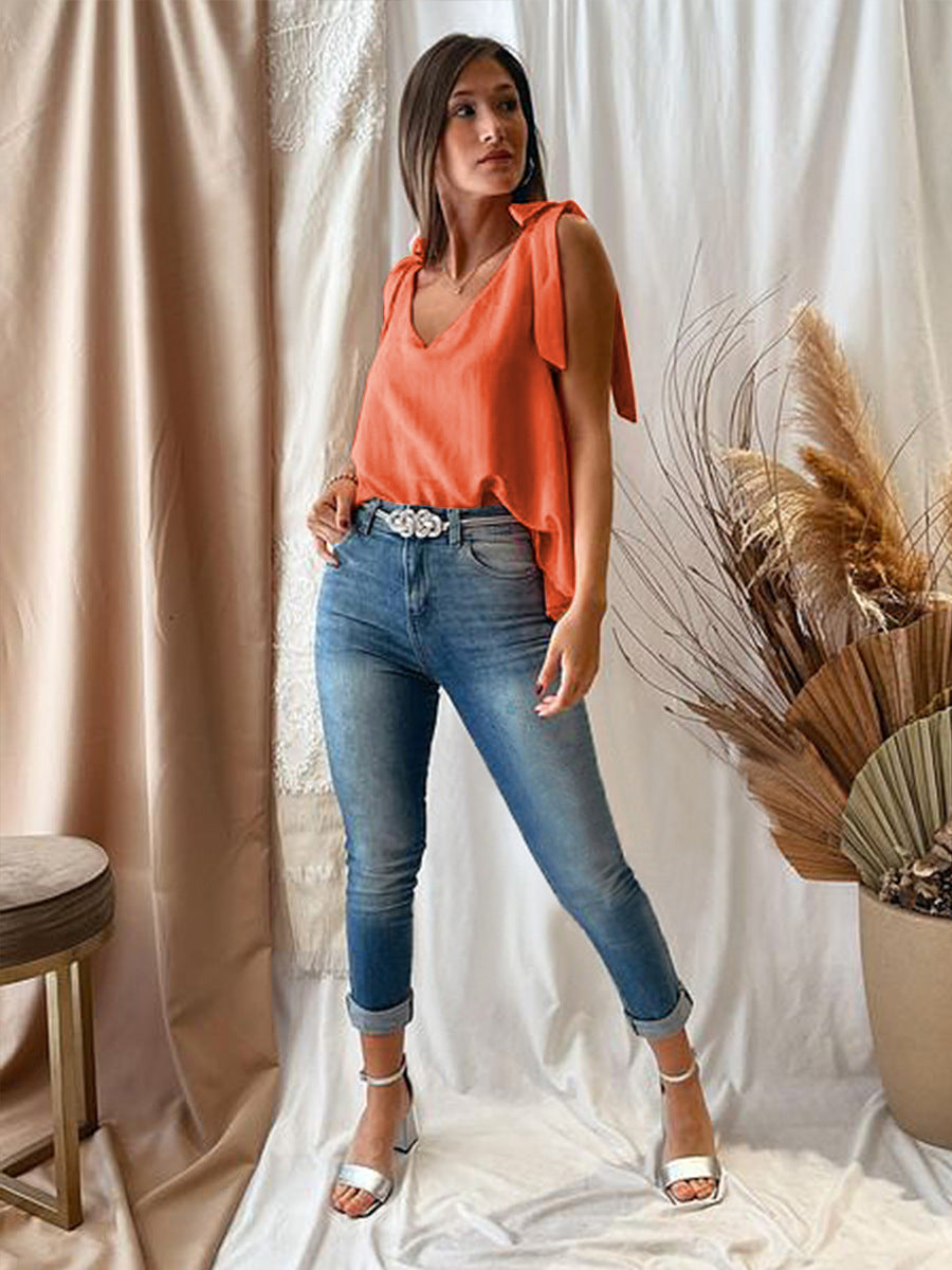 Débardeur à bretelles nouées