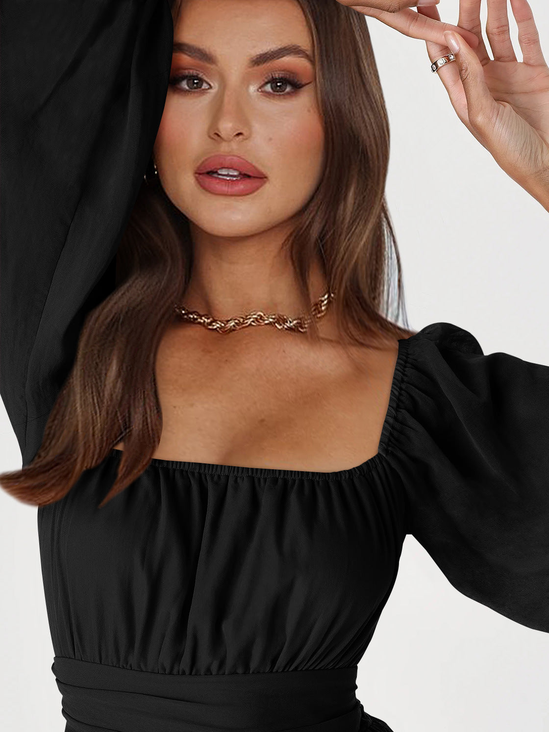 Combi-short chic à manches longues