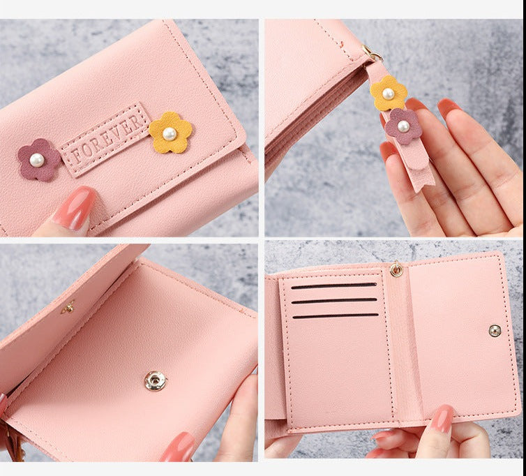 Petit portefeuille à fleurs