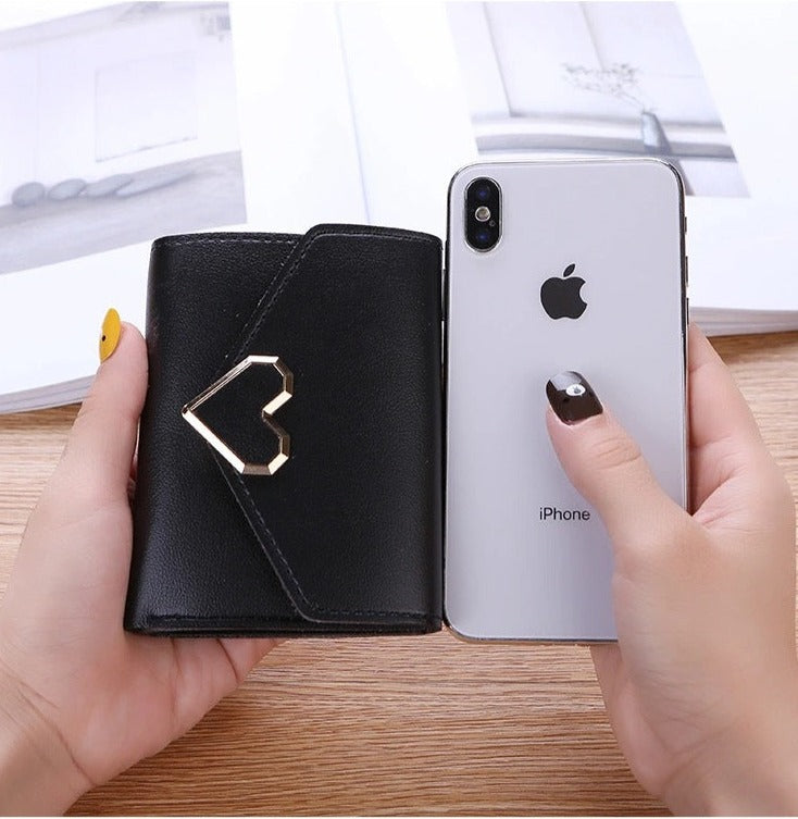 Petit portefeuille coeur femme