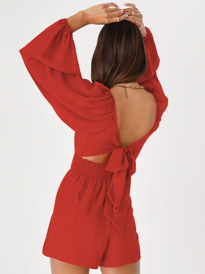 Combi-short chic à manches longues