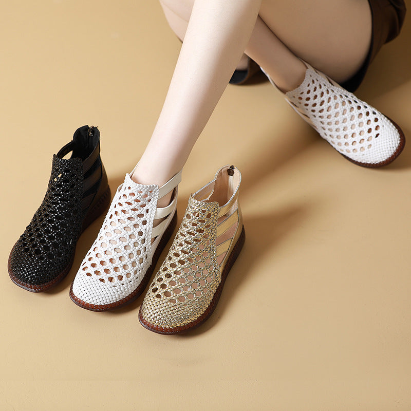 Cléopâtre Bottes sandales - Confortable et élégant (Cuir véritable)