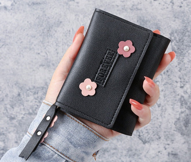 Petit portefeuille à fleurs