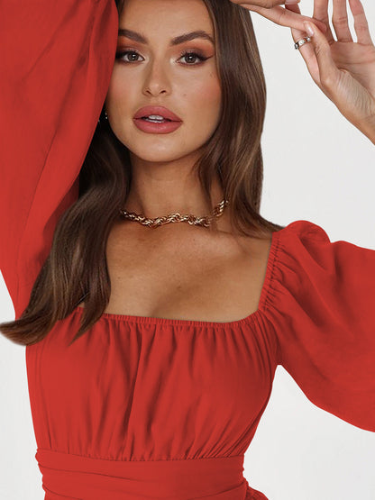 Combi-short chic à manches longues