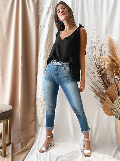 Débardeur à bretelles nouées