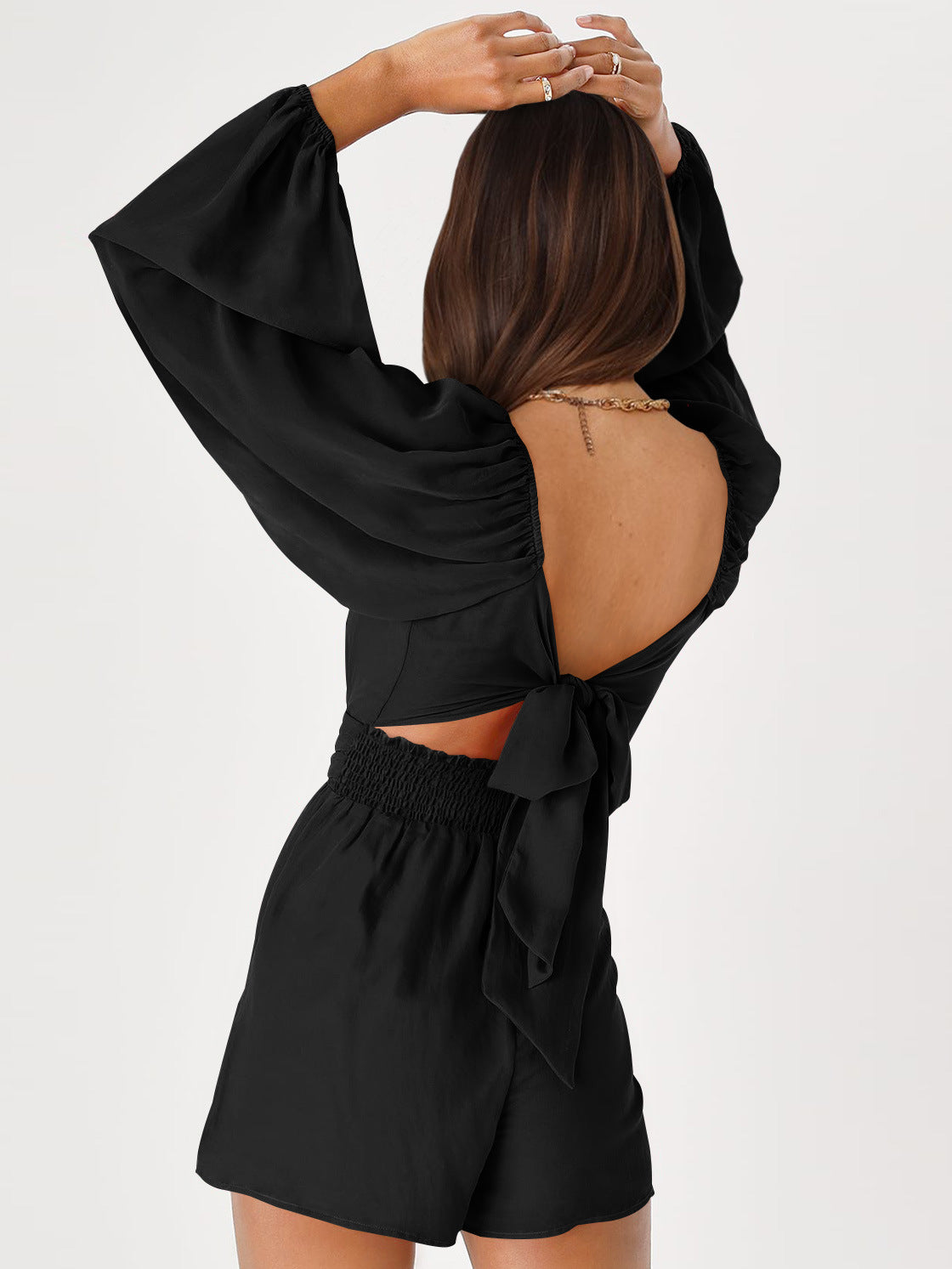 Combi-short chic à manches longues