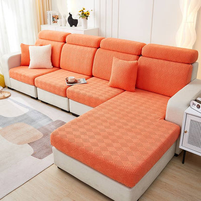 Orange - Housse de coussin d'assise pour canapé - Motif laine