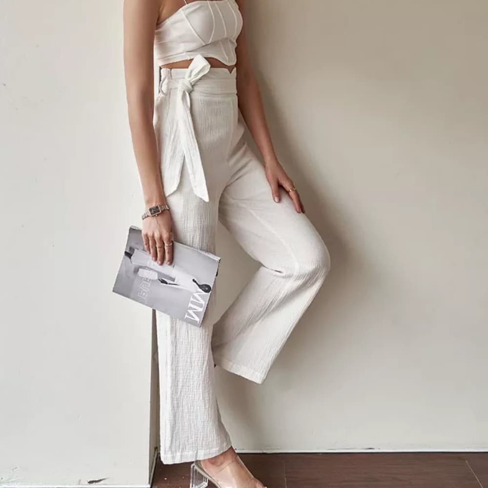 Pantalon blanc fluide