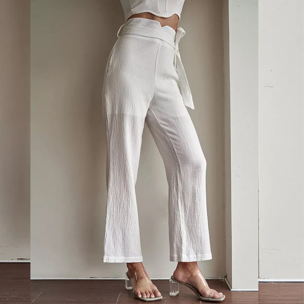 Pantalon blanc fluide
