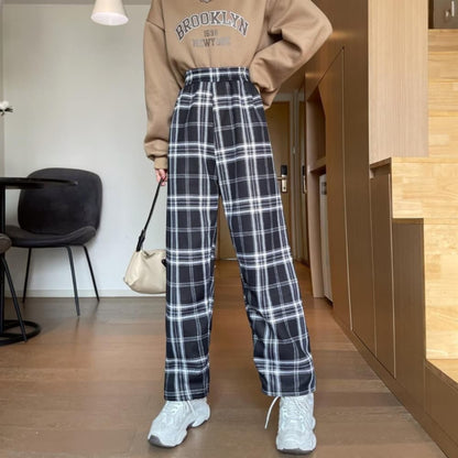 Pantalon pilou à carreaux style américain