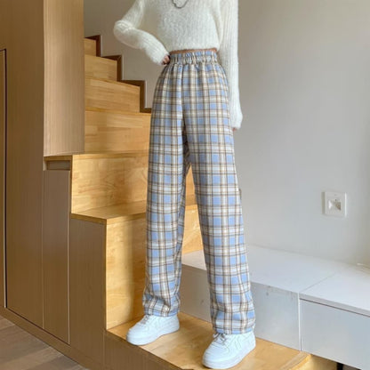 Pantalon pilou à carreaux style américain