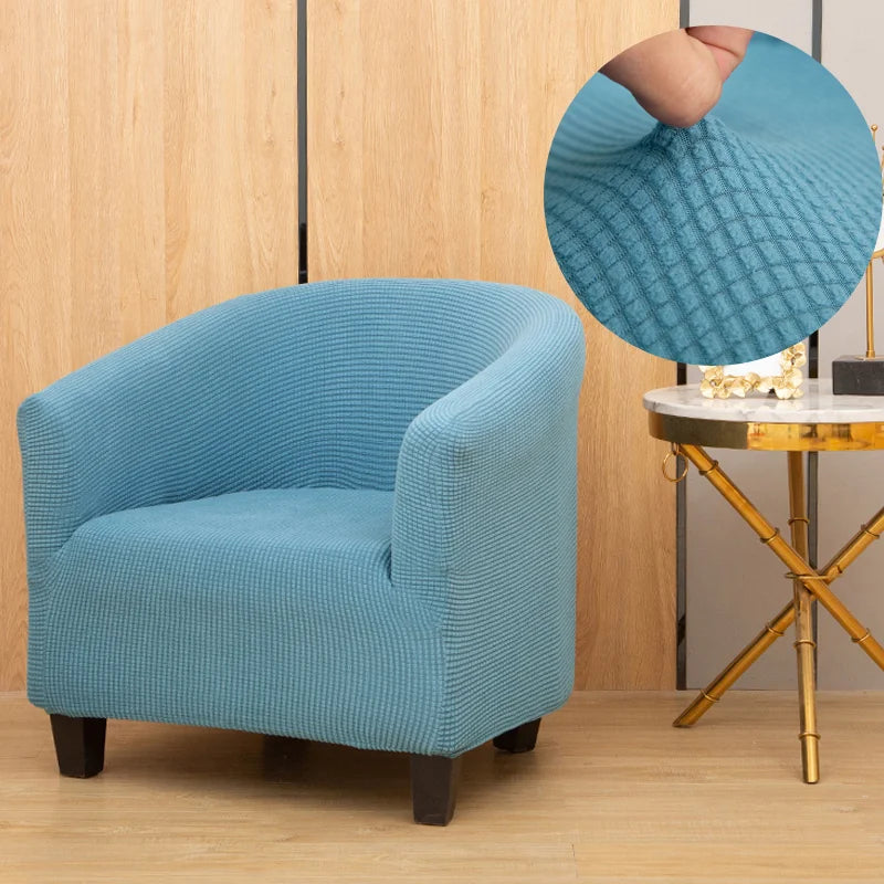 Housse de Fauteuil en Jacquard Bleu Clair