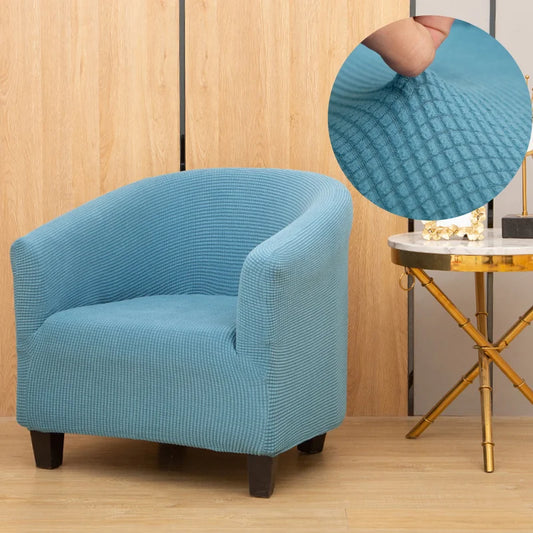 Housse de Fauteuil en Jacquard Bleu Clair