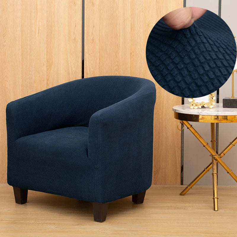 Housse de Fauteuil en Jacquard Bleu Marine