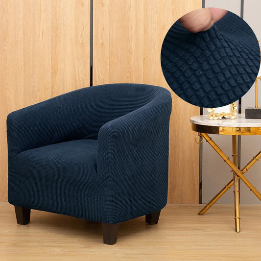 Housse de Fauteuil en Jacquard Bleu Marine