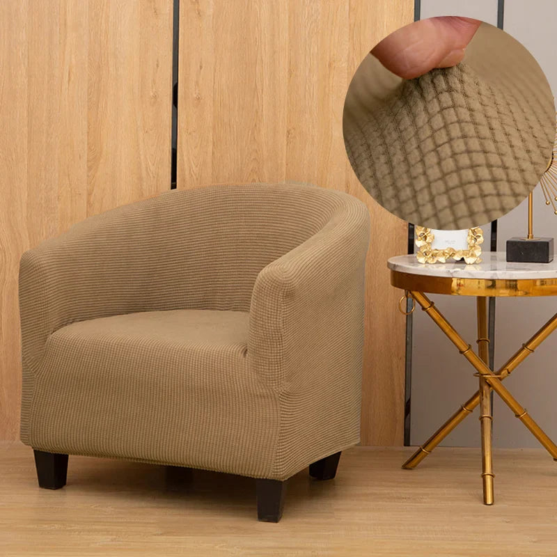 Housse de Fauteuil en Jacquard Camel