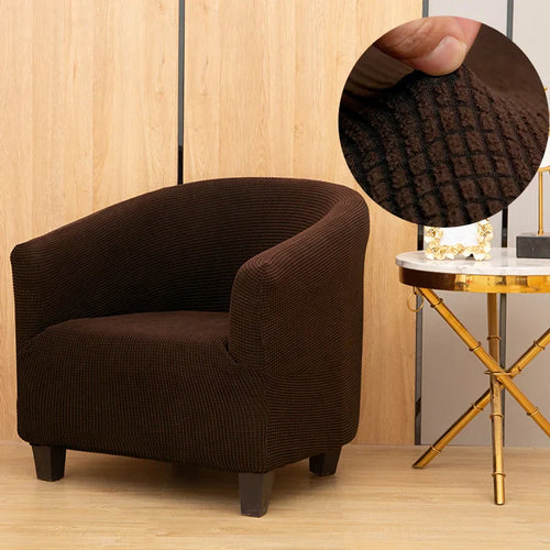Housse de Fauteuil en Jacquard Brun