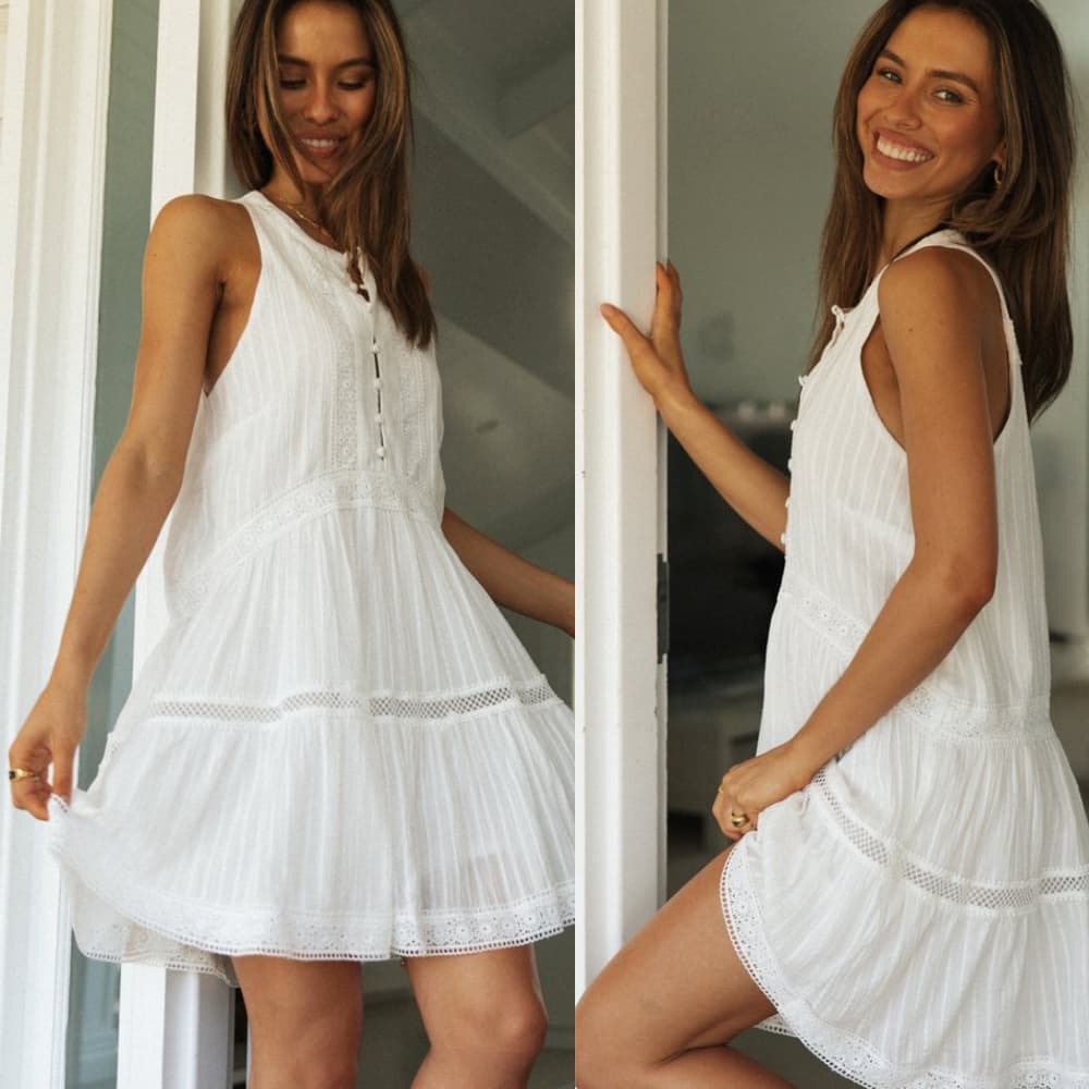 Robe courte blanche Zoé
