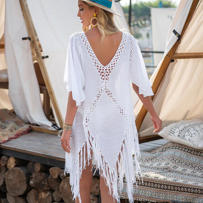 Robe de plage à franges